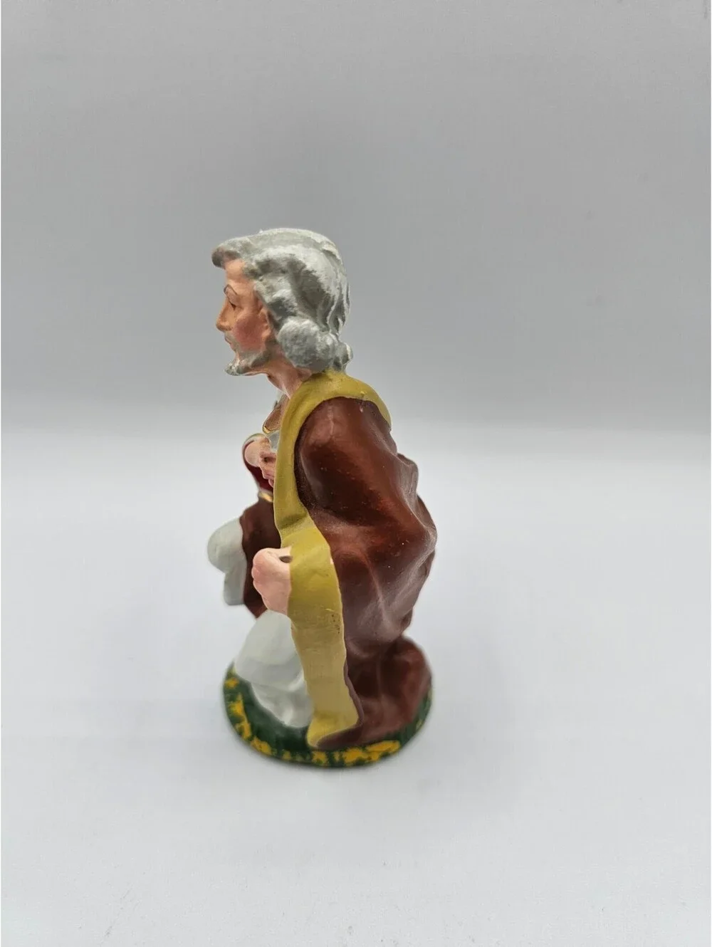 Vintage 1960s Paper Mache Christmas Nativity Figure Kneeling Wise Man Fontanini